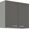 Kuchyňská skříňka Garid 80 G 72 2F šedý lesk/šedá