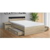 Postel MARI 180cm, s roštem a s úložným prostorem (Varianta akát)