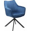 Židle ALZA  - otáčivá (S) (Varianta nohy černé / látka bluvel 86 modrá)