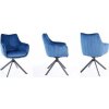 Židle ALZA  - otáčivá (S) (Varianta nohy černé / látka bluvel 86 modrá)
