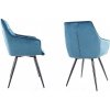 Židle ILINA (Varianta nohy černé / látka bluvel 85 tyrkysová)