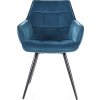 Židle ILINA (Varianta nohy černé / látka bluvel 85 tyrkysová)