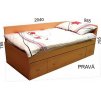 Postel RANGO (F) 90cm, s roštem a s úložným prostorem, 18 mm lamino (Varianta buk)