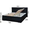Postel FREDERIKA 2 180cm, s roštem a s úložným prostorem (Varianta M06 ekokůže černá Doprodej)