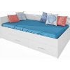 Postel RENATA (R) 140cm, s matrací, s roštem a s úložným prostorem (Varianta bílá)