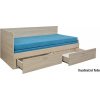 Postel MARKO (R) 90cm, s roštem a s úložným prostorem (Varianta bílá)
