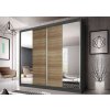 Šatní skříň MURPHY 36 (MULTI 36) se zrcadlem, korpus GRAFIT/dub sonoma/zrcadlo (IZ)(6balíků) (K150-Z)