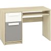 Dětský psací stůl DIVO 1401, buk fjord/dvířka bílá/šedá