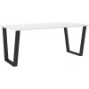 Jídelní stůl CYRIL 90x185, bílá/černý kov