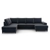 Rozkládací sedací souprava do U OLGA s úložným prostorem, pravá, Matt Velvet 97, 09 černá
