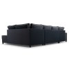 Rozkládací sedací souprava do U OLGA s úložným prostorem, levá, Matt Velvet 97, 09 černá