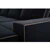 Rozkládací sedací souprava do U OLGA s úložným prostorem, levá, Matt Velvet 97, 09 černá