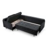 Rohová sedací souprava  ALADIN rozkládací s úložným prostorem, levá, černá Monolith 97