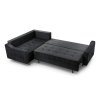 Rohová sedací souprava AMALIA rozkládací s úložným prostorem, levá, černá/Monolith 97