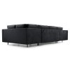 Rozkládací sedací souprava do U AMALIA s úložným prostorem, černá