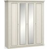Šatní skříň BRISTOL NEW II 4D, jasan sněhový/zrcadlo