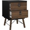 Noční stolek Rain 2s černý MAT/ořech
