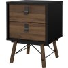 Noční stolek Rain 2s černý MAT/ořech