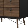 Komoda RAIN 6S malá, černá MAT/ořech