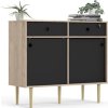 Komoda RUBY 2D2S, hickory/černá