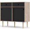 Komoda RUBY 2D2S, hickory/černá