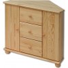 Rohová komoda DK-133, 2D3S, masiv (Barva bez moření borovice)