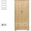 Šatní skříň FS-114, 2-dvéřová (Barva bez moření borovice)