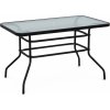 Zahradní jídelní stůl DEMAT, tvrzené sklo/ocel