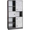 Policový regál Tomio R7 s dvířky, grafit/enigma