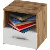 Noční stolek GABRIELA dub wotan/bílá (2ks)
