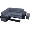 Rohová sedací souprava Wiki, rozkládací s úložným prostorem, levá, tmavě šedá/černá Inari 94/100