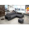Rohová sedací souprava Oskar, rozkládací s úložným prostorem, pravá, šedá Inari 94/černá Soft 11
