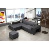 Rohová sedací souprava Oskar, rozkládací s úložným prostorem, levá, šedá Inari 94/černá Soft 11
