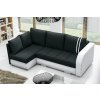 Rohová sedací souprava Citizen, rozkládací s úložným prostorem, levá, černá Inari 100/bílá Eko