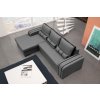 Rohová sedací souprava Perry, rozkládací s úložným prostorem, levá, světle šedá, černá Inari 91/100