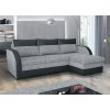 Rohová sedací souprava Jarda UNI, rozkládací s úložným prostorem, šedý melír Magma 05/černá Eko