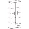 Šatní skříň APALUCHA 3, šedá/bílá