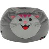 Dětský sedací vak BABY TYP 1, šedá látka, kočička