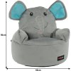 Dětský sedací vak BABY TYP 2, šedá látka, slon
