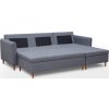 Rohová sedací souprava Areon s taburetem, s úložným prostorem, levá, šedá/Inari 94