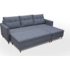 Rohová sedací souprava Areon s taburetem, s úložným prostorem, levá, šedá Inari 91