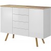 Komoda LIMA 115  2D4Z (Varianta wotan / bílá vysoký lesk  )