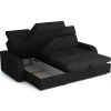 Rohová sedací souprava Norway UNI OTO-2F, rozkládací s úložným prostorem, černá Inari 100