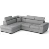 Rohová sedací souprava Wiliam, rozkládací s úložným prostorem, levá, šedá/Bloom 13