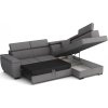 Rohová sedací souprava Wiliam, rozkládací s úložným prostorem, levá, šedá/Bloom 14