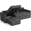 Rohová sedací souprava Tomáš, rozkládací s úložným prostorem, šedá/Kronos 22