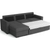 Rohová sedací souprava Tomáš, rozkládací s úložným prostorem, šedá/Kronos 22