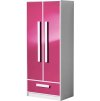 Dětská šatní skříň GULLIWER 1 výběr barev (Barva dom-bílá-lesk, Vyberte si barvu úchytu: dom-uch-bílá)