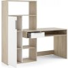 Psací stůl Felix 173 s regálem, oak/bílá
