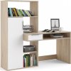 Psací stůl Felix 173 s regálem, oak/bílá